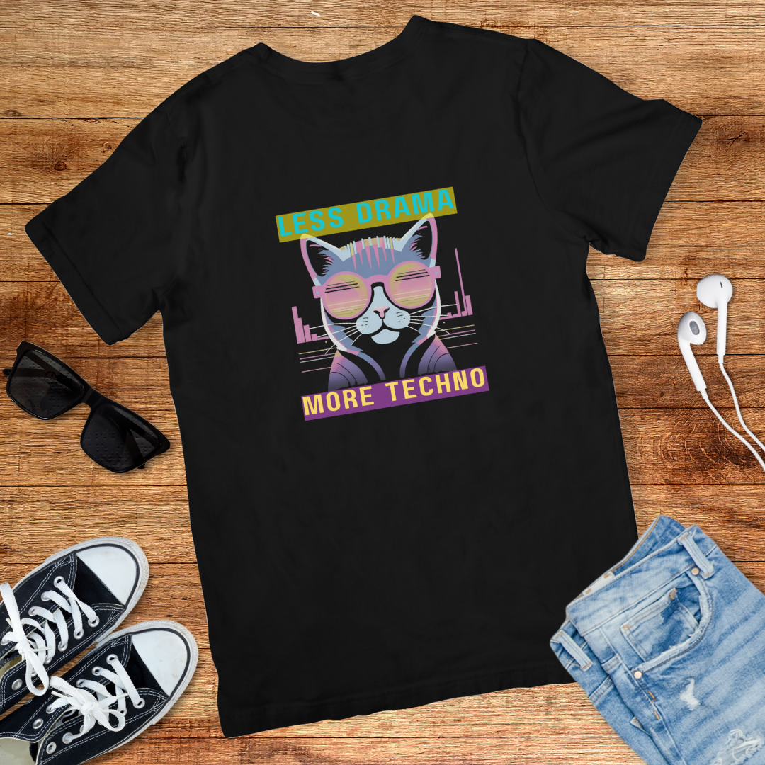 Less Drama More Techno Tee