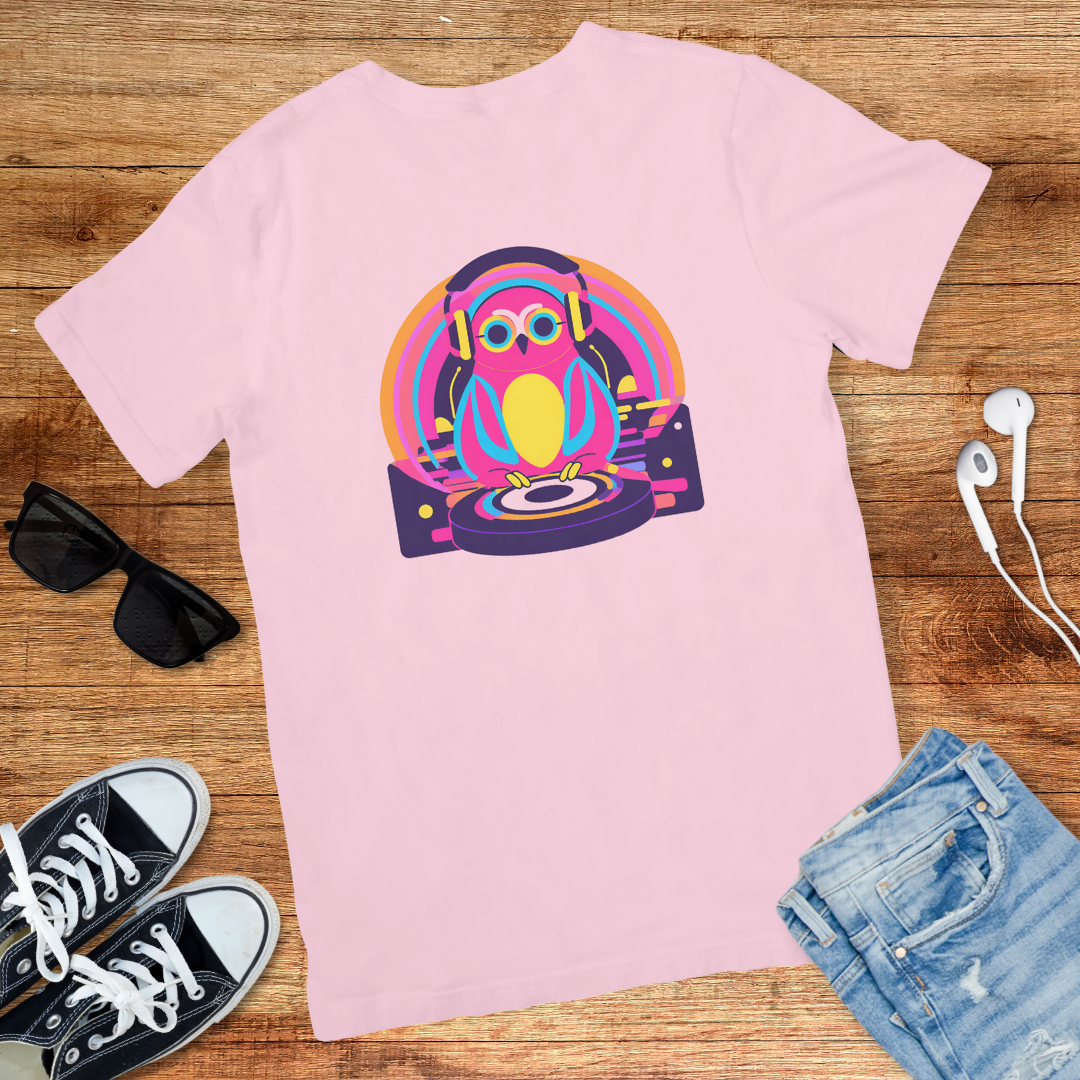 Pink Owl Groovy DJ Tee