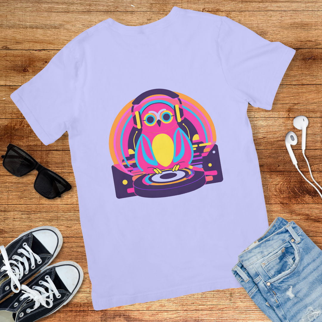 Pink Owl Groovy DJ Tee