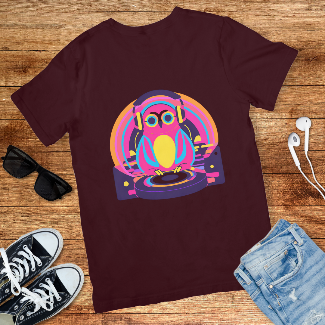 Pink Owl Groovy DJ Tee